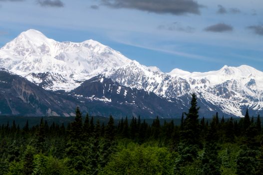 Mt. Denali from the south along the Alaskan rail line