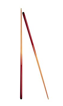 Pool cue isolated on the white