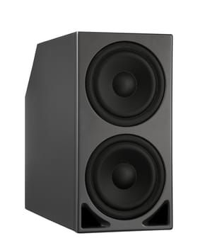 Background of gray speaker with spheres