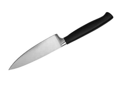 New kitchen knife on a white background