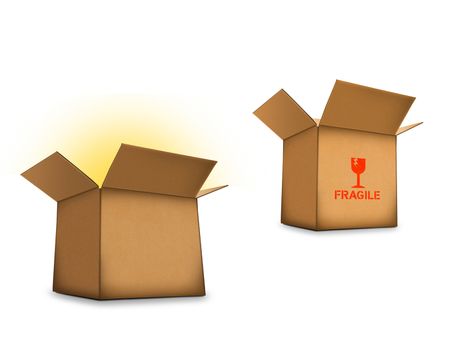 box with light from inside