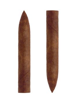 isolated long elegant brown cigars