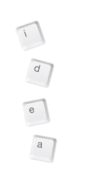 Computer buttons in write word "idea"