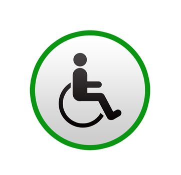Disabled sign on white background, Illustration