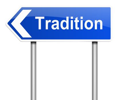 Illustration depicting a sign with a tradition concept.