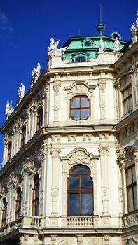 part of building Belvedere Palace in Vienna, Austria