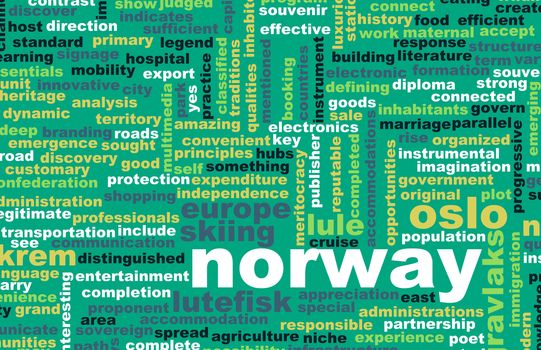 Norway as a Country Abstract Art Concept