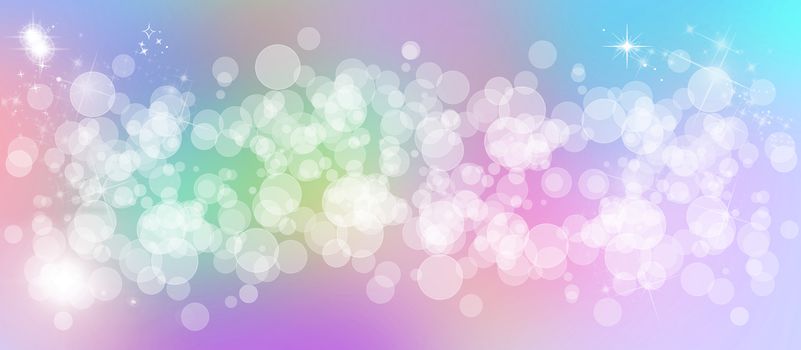 Wide pastel multicolored bokeh website header/banner