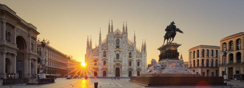 Duomo at sunrise, Milan, Europe.