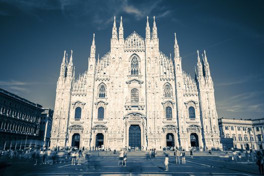Milan Cathedral, Duomo at Piazza del Duomo. Special photographic processing