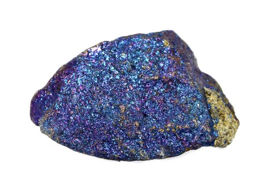 Sample of a beautiful Chalcopyrite - Bornite nature specimen isolated on white background