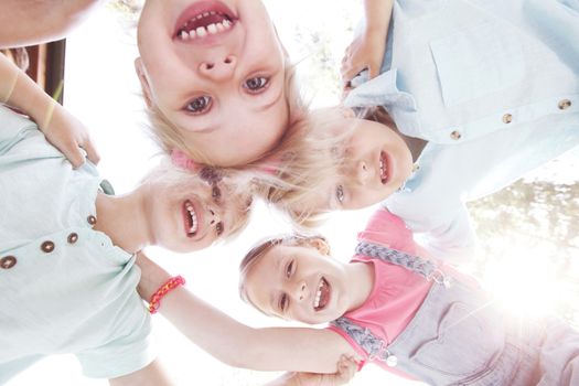 portrait of group of happy kids