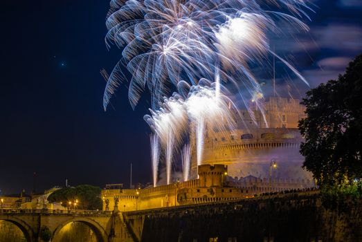 Traditional fireworks show at Castel Sant'Angelo on the feast of St. Peter and Paul, patrons of Rome