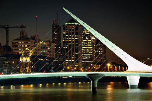 Womens bridge at night, Puerto Madero Buenos Aires Argentine