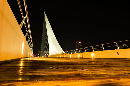 Womens bridge at night, Puerto Madero Buenos Aires Argentine