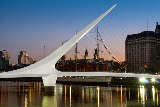 Womens bridge at night, Puerto Madero Buenos Aires Argentine