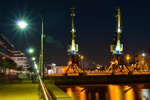 Harbor Puerto Madero Buenos Aires Argentine, skyline and ships