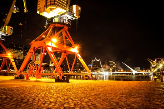 Harbor Puerto Madero Buenos Aires Argentine, skyline and ships