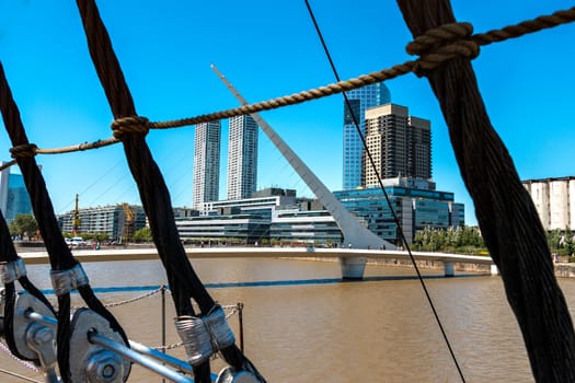 Harbor Puerto Madero Buenos Aires Argentine, skyline and ships