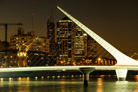 Womens bridge at night, Puerto Madero Buenos Aires Argentine