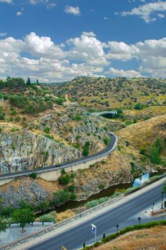 Road in city Toledo, Spain