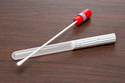 DNA test tube and cotton swab, wipe test