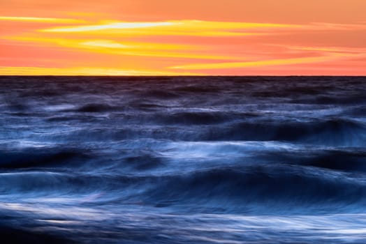 Panoramic view of the ocean at sunrise