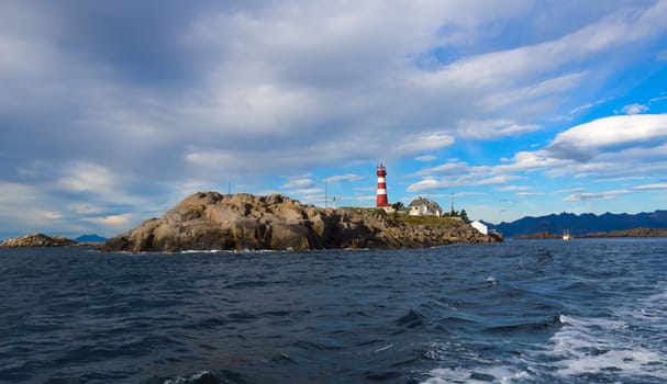 Lighthouse on norwegian island Skrova