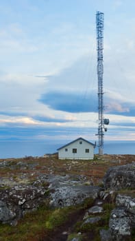 landscape Lofoten Islands with radio