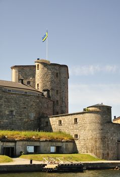 The Vaxholm fortress in Vaxholm outside of Stockholm, Sweden.