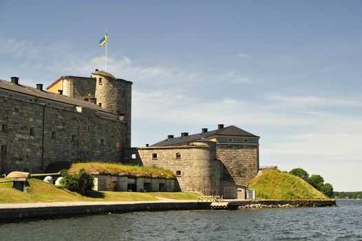 The Vaxholm fortress in Vaxholm outside of Stockholm, Sweden.