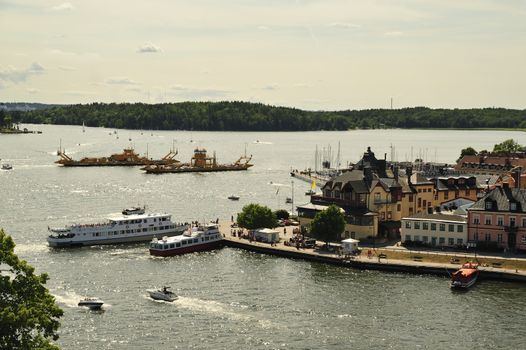 Beautiful summer vibrant picture of Stockholm archipelago and skerries