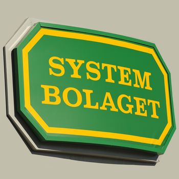 STOCKHOLM - MAY 1 2013: Systembolaget logo sign on showroom premises photographed on may 1th 2013 in Stockholm, Sweden.