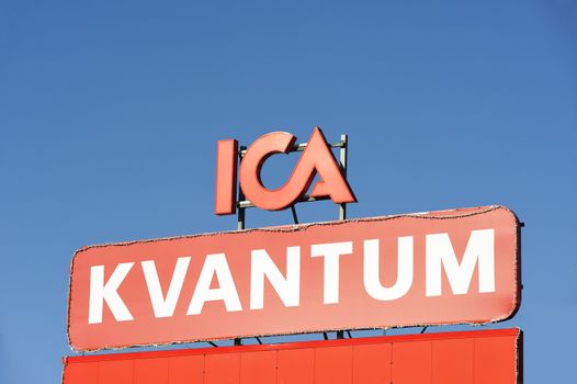 STOCKHOLM - MAY 1 2013: ICA logo sign on supernarket photographed on may 1th 2013 in Stockholm, Sweden.