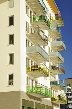 Closeup of apartment building