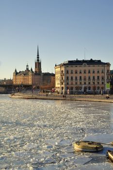 Nice winter view of Stockholm Old Town.