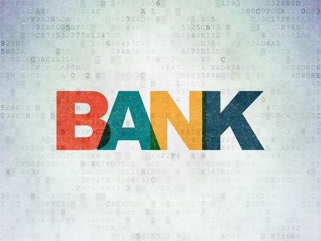 Banking concept: Painted multicolor text Bank on Digital Paper background