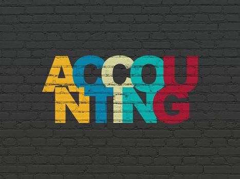 Banking concept: Painted multicolor text Accounting on Black Brick wall background