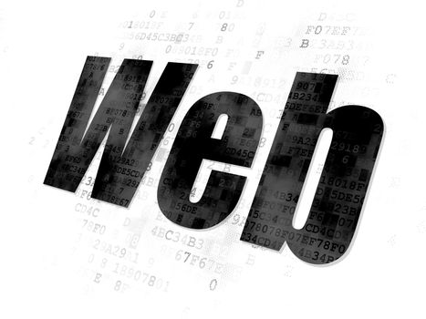 Web development concept: Pixelated black text Web on Digital background