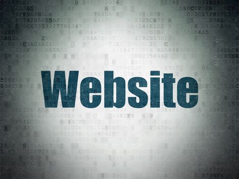 Web design concept: Painted blue word Website on Digital Paper background