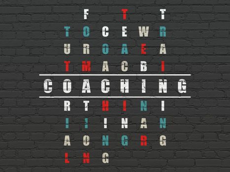 Studying concept: Painted white word Coaching in solving Crossword Puzzle