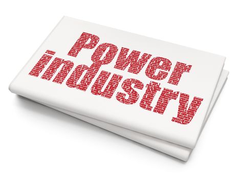 Industry concept: Pixelated red text Power Industry on Blank Newspaper background