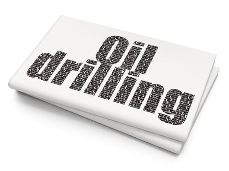 Manufacuring concept: Pixelated black text Oil Drilling on Blank Newspaper background