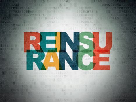 Insurance concept: Painted multicolor text Reinsurance on Digital Paper background