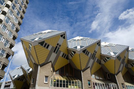 Cube Houses the iconic in the center of Rotterdam, The Netherlands.