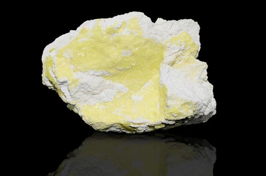 Sample of a beautiful  Sulfur specimen on black background