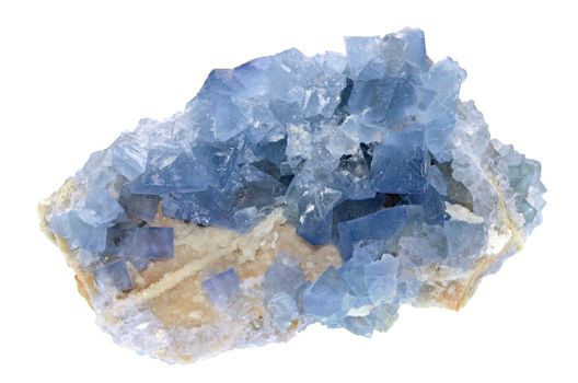 Sample of a beautiful Fluorite - Blue Sky nature specimen isolated on white background