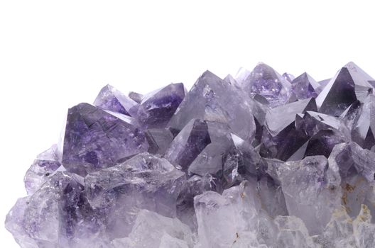 Sample of Amethyst Druzy a beautiful nature specimen isolated on white background