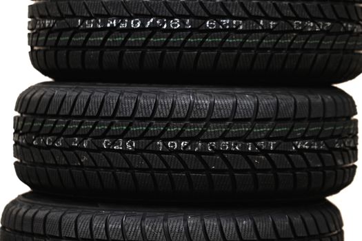 Photo lots of new black car tire 