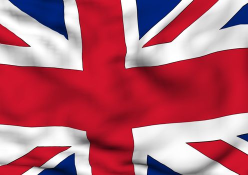 Image of a waving flag of UK